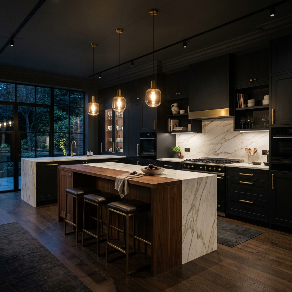 Luxury modern kitchen interior