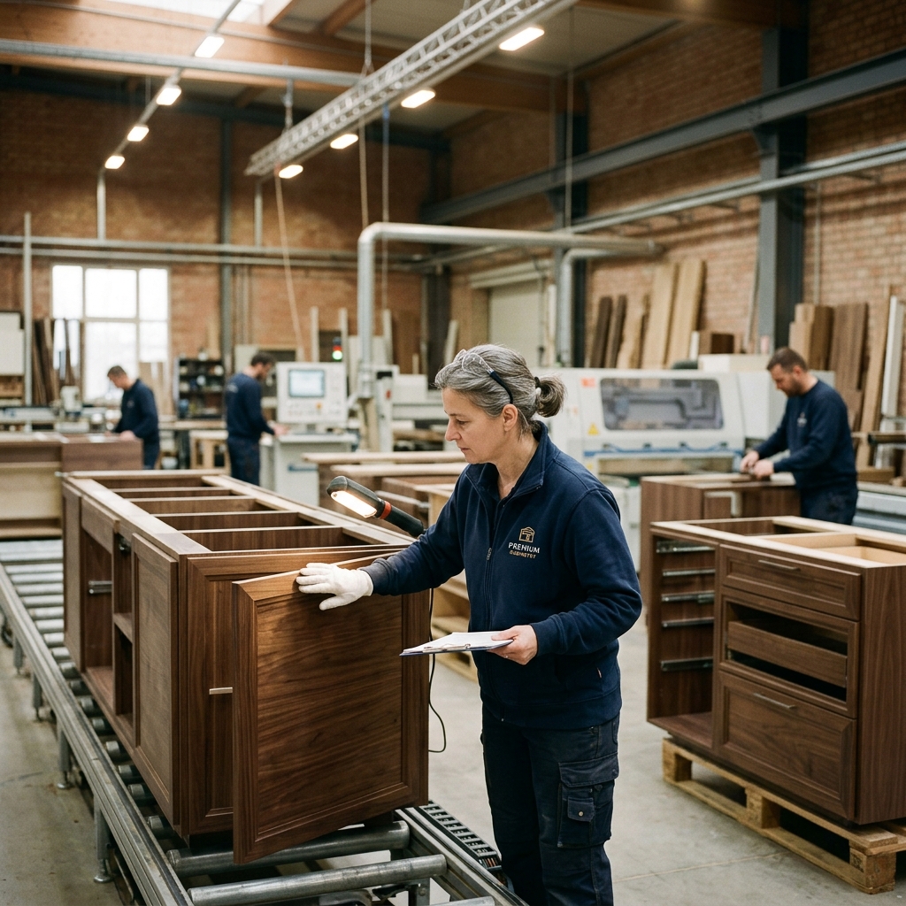 Quality inspection of premium kitchen cabinets